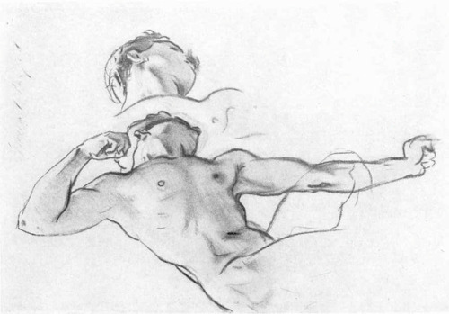 artist-sargent: Study for The Archers, John Singer Sargent Medium: charcoal,pencil