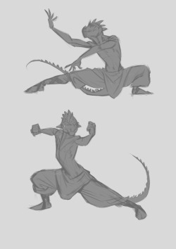 monoflaxart:  Monk poses and dragon tails~