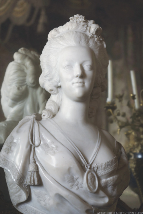 artschoolglasses: A bust of Marie Antoinette at Versailles.