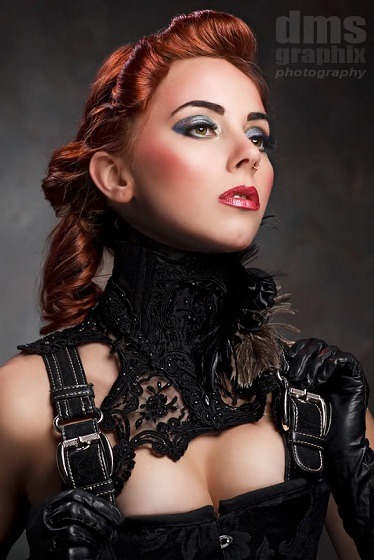 bizarreboudoir:  Miss Kacie Marie in a Bizarre Boudoir Victorian inspired neck corset.