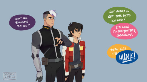 pepper-bottom:I wanted to draw the Voltron fam doing a chicken fight and it got out of hand