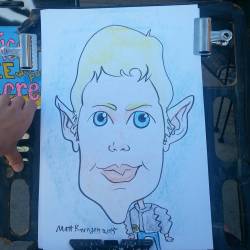 Drawing caricatures at Dairy Delight! (at