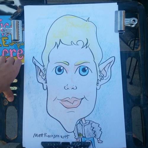 Drawing caricatures at Dairy Delight! (at adult photos