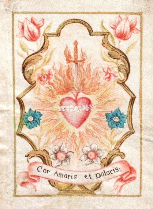 allaboutmary: Cor Amoris et DolorisA German baroque miniatur of the Immaculate Heart of Mary, &ldquo