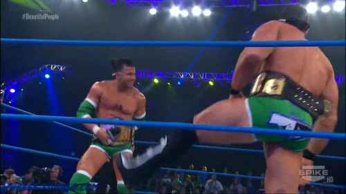 wweass:  WWEass Caps - TNA Impact: 03/20/14 Part: 2 TNA Tag Champs, The Bro Mans successfully retained their gold in a triple threat tag team match. Both Jessie Godderz and Robbie E looked insanely hot as usual defending their gold. Their manager, DJ