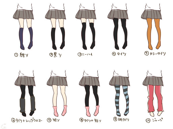 soltrow:  制服靴下いろいろ 私は基本②か④ on Twitpic 