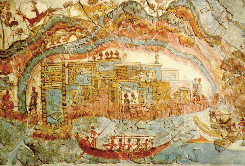 First periods in CreteThis photo is a fresco representing the ships used by the Minoan in a settleme
