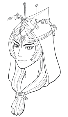 slbtumblng:  scribbly-z-raid:  Midna line art! Man, her head dress is hard to draw. If you feel like coloring this line art, go ahead! The click-through link in the picture leads to a transparent, full size version of this image.  I won’t ruin it. 