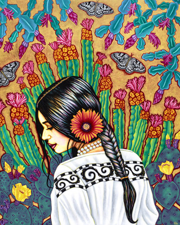 xicanariot:  Artist: Pola Lopez “Sophia in the Thorny Garden&quot;  48’