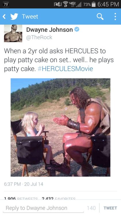 bear-onica:  shitloadsofwrestling:  One day, that toddler will be telling everyone about the time she went one on one with the great one, pattycaking his candy ass.  the rock is a gift 