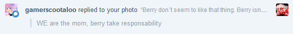thesweetadventuresofstrawberry:  A small fruit is confused. So when did sex? gamerscootaloo