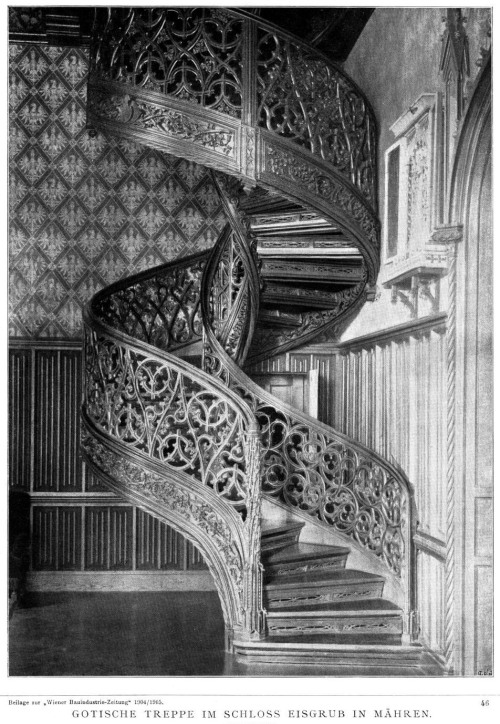 archimaps: The Gothic staircase at Castle Eisgrub, Moravia