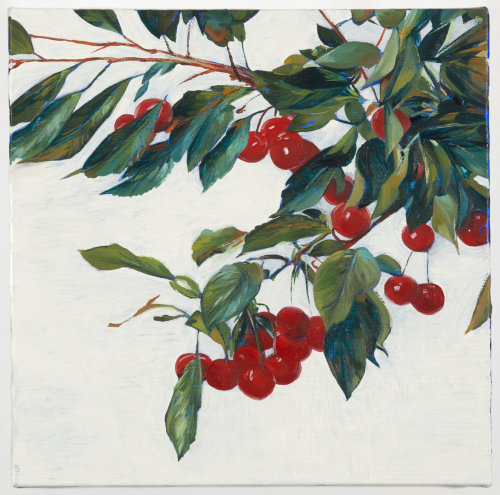 thunderstruck9:Sam McKinniss (American, b. 1985), Cherries (After Fantin-Latour), 2019. Oil over acr