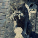 thingsfromthedirt:Cat with a kitten, gargoyle-chimère on the roof of the Château de Pierrefonds, France. Built ca.1393-1407, restored between 1857-1885