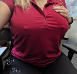 bimbo-in-training:  Outfit of the day, black pants, again. 😋 Just like the shirt from yesterday, just red.