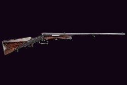 peashooter85:  A rare Dreyse pinfire double rifle originating from Germany, mid 19th century.  Beautifully &amp; ornately engraved scroll work. -fms