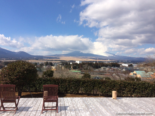 Unfortunately, Mount Fuji is hidden in the clouds.Spa resort &lsquo;TOKI NO SUMIKA&rsquo; is located