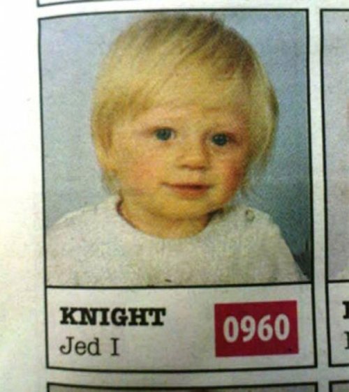 dorkly:  Sneaky Dad Secretly Gives Child Nerdy Name Way to make him a total target for Sith bullies.
