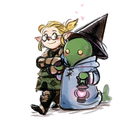 obvious stormblood scholar job quest spoilers but these two are really cute so i doodled them. :B