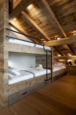 Nonconcept:  French Alps Mountain Chalet Cyanella ~ Bedroom By Bo-Design. 