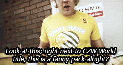 aleisterblacc:  tbt: Jon Moxley’s Fannypack -&gt; “I don’t even know. I