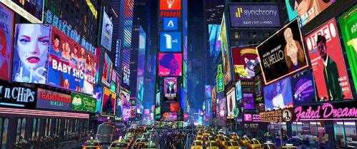 My design for Times Square. A big part of making our New York more believable was having more detail