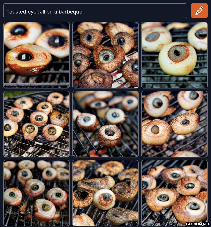 roasted eyeball on a...