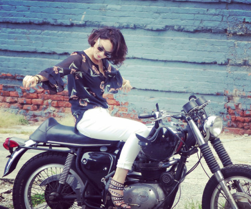 Photo I took of a model on my 1970 BSA Firebird Scrambler