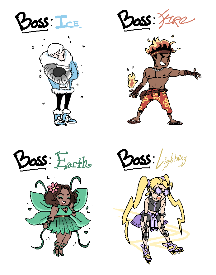 dashingicecream:some silly made-up pixel game “boss” designs ive thought about