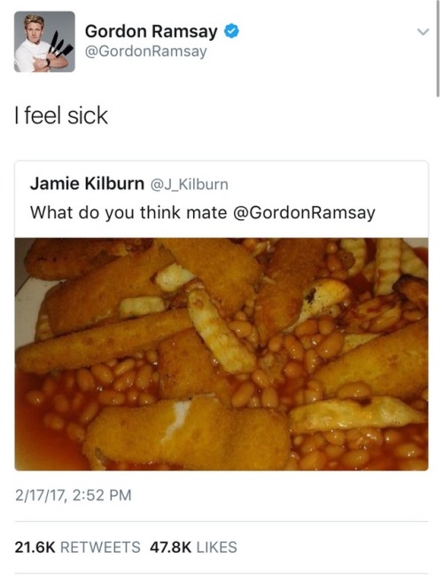 purplelittlemermaid: gorillateaparty: cirque-du-flippidido: weavemama: GORDON RAMSEY’S TWITTER