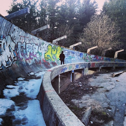 instagram:  Exploring Sarajevo’s Abandoned Olympic Park  To see more photos and videos of Sarajevo’s Olympic bobsled and luge track, explore the Olimpijski Bob Staza and Trebević location pages.  Stark against the dense forests of Trebević mountain