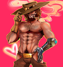 mo0gs:    My friend wanted a pinup of Mccree,