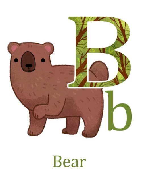 B is for Bear. ☺️ If you’d like a poster of the whole alphabet visit my Etsy shop! www.michiscribble