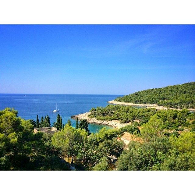 I’ve been offline for a few days enjoying this view and some beautiful hidden beaches near #Milna #Hvar #island #croatia #yacht #europe