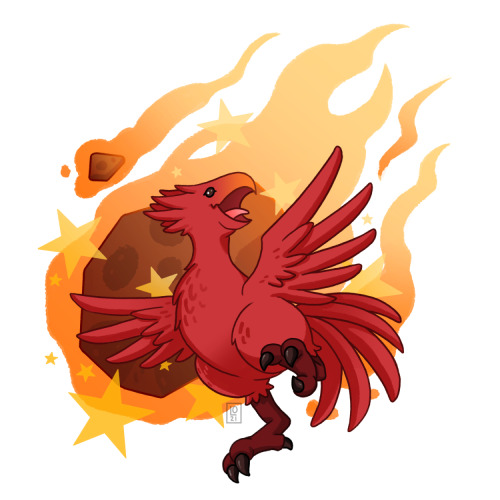 red chocobo commission for a friend! will likely be a tattoo one day~