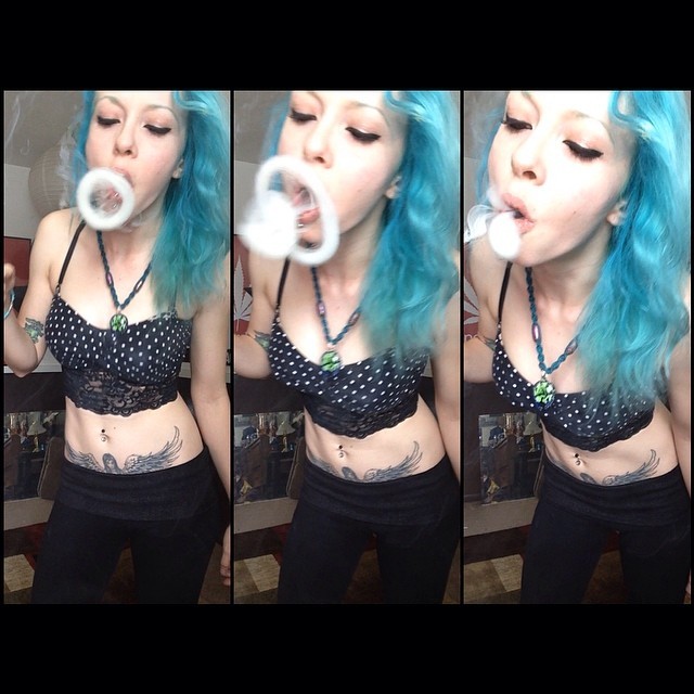 weedporndaily:  I love this smoke trick ^_^ by shesmokesjoints http://ift.tt/1lKjnbs