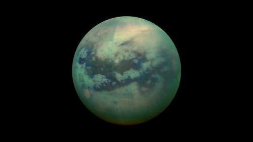 Kierkegaardashians - Titan, Saturn’s largest moon, from the Cassini-Huygens mission.