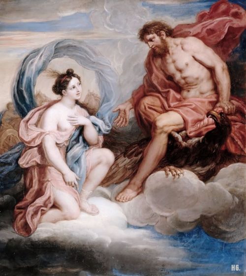 hadrian6: Iris and Jupiter. 1701.  Michel Corneille the younger. French. 1642-1708. oil on canv