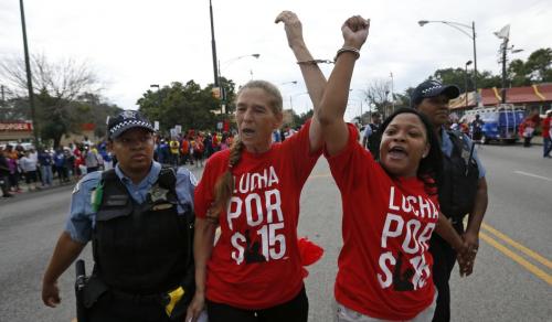 journolist:  ‘We’re a Movement Now’: Fast Food Workers Strike in 150 Cities (NBC News) Fast food workers walked off the job nationwide on Thursday, as police arrested dozens who engaged in civil disobedience. Organizers said workers