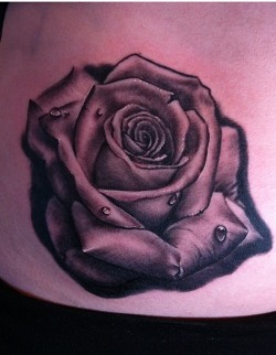 fuckyeahtattoos:  Rose on my hip to mid stomach. Done at Sin Alley Tattoo in Pawtucket, Rhode Island by Mike Jonston. This was done in a 5 hour sitting with needing another hour to finish detailing.  submitted by: modifiedmermaid.tumblr.com