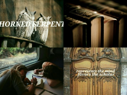 occlumencyy:  “Thus were the four houses of Ilvermorny created, and while the four originators did not yet know it, much of their own characters leaked into the houses they had so light-heartedly named.”  The four houses of Ilvermorny