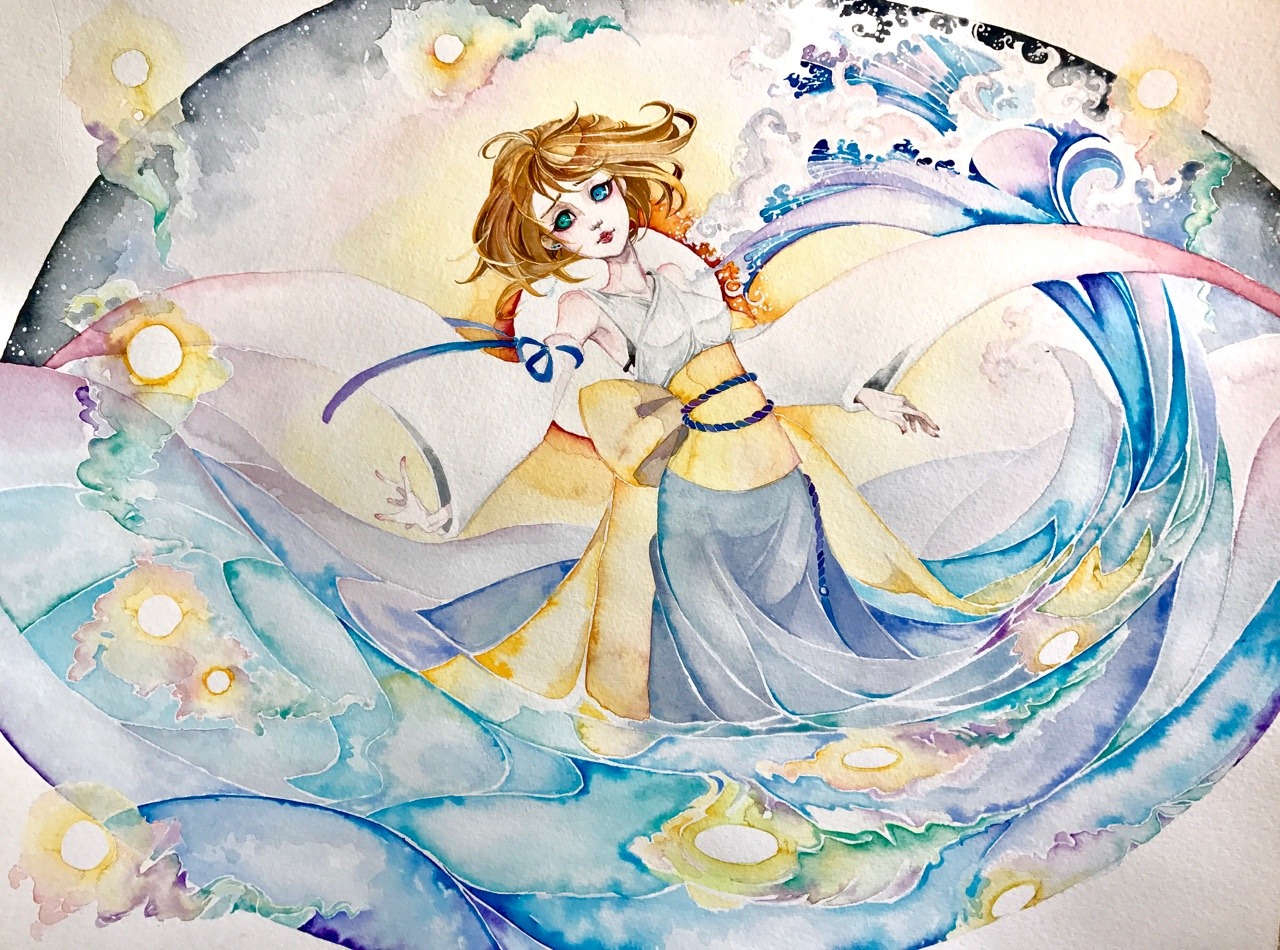 WhiteCatArts — “People die, and Yuna dances. When will she stop... Watercolor People Dancing
