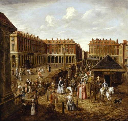 Covent Garden Piazza and Market in London by Joseph van Aken 17256-1730
