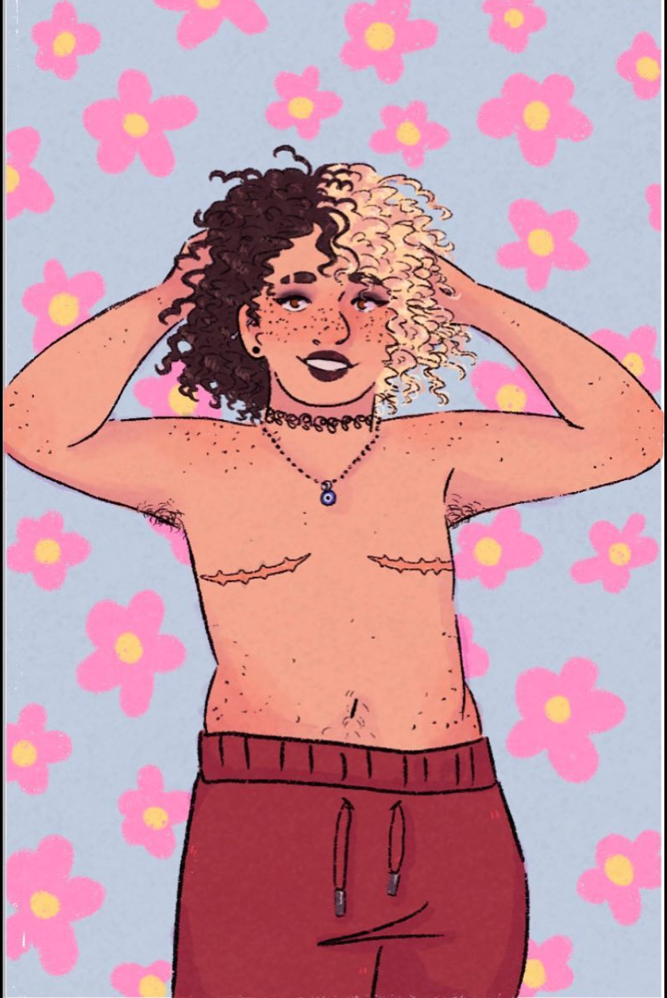 mossymorels:Illustrations for a trans masc chest Zine I’m making!