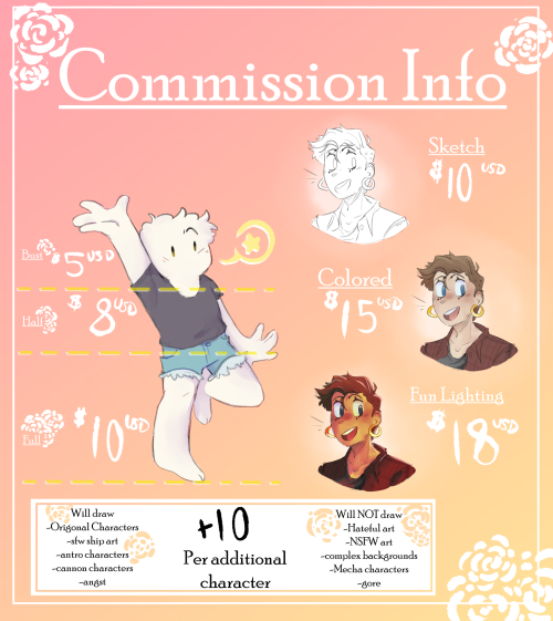 COMISSIONS ARE OPEN!!!I’ve been hoping to do this for some time now, and I think this is the right t