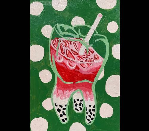 Boba Tooth #acrylic$50 framedPrints and other items available on the following sites:society6.