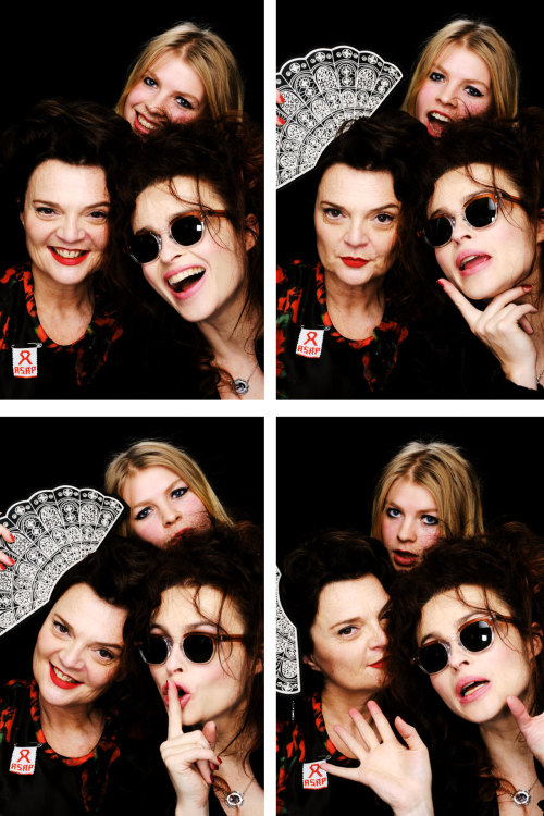 Helena Bonham Carter, Lulu Guinness and Little Boots photo booth images from the Lulu Guinness &lsqu