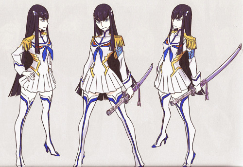 h0saki:  Satsuki drawings by Kill la Kill character designer and chief animation director Sushio,  featured in his full-colored artbook “LOVE LOVE KLKL”. 