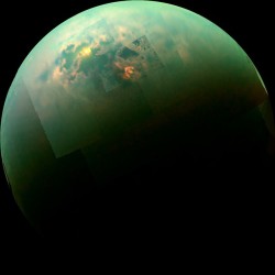 Titan Seas Reflect Sunlight #nasa #apod #titan #moon #jupiter #seas #methane #cassini #solarsystem #science #space #astronomy