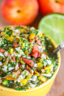 pbs-food:  Grilled Peach Salsa recipe from